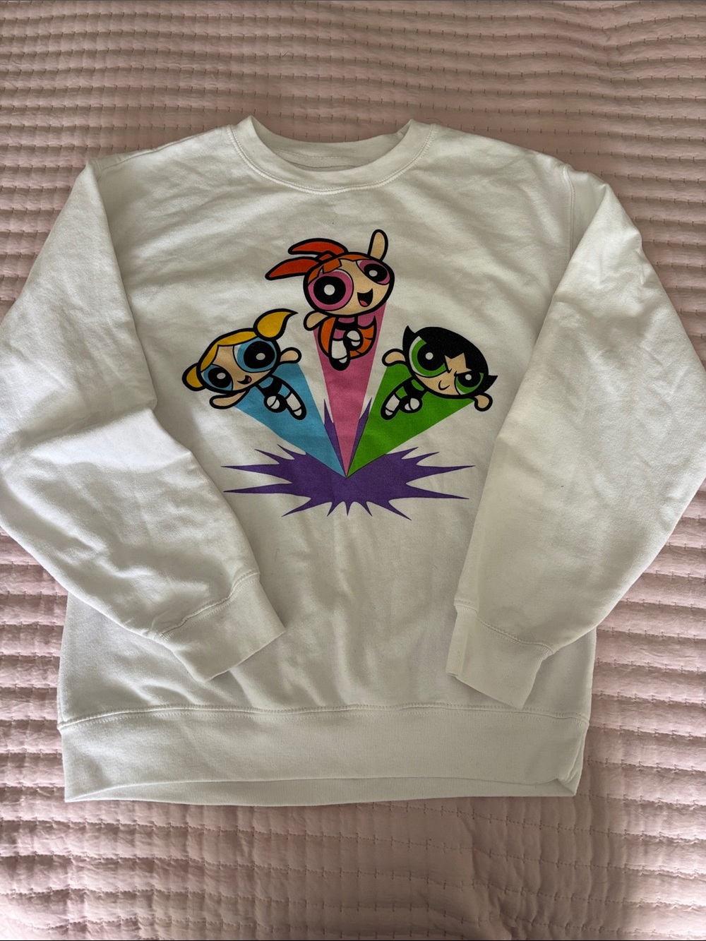 White Powerpuff Girls Graphic Sweatshirt